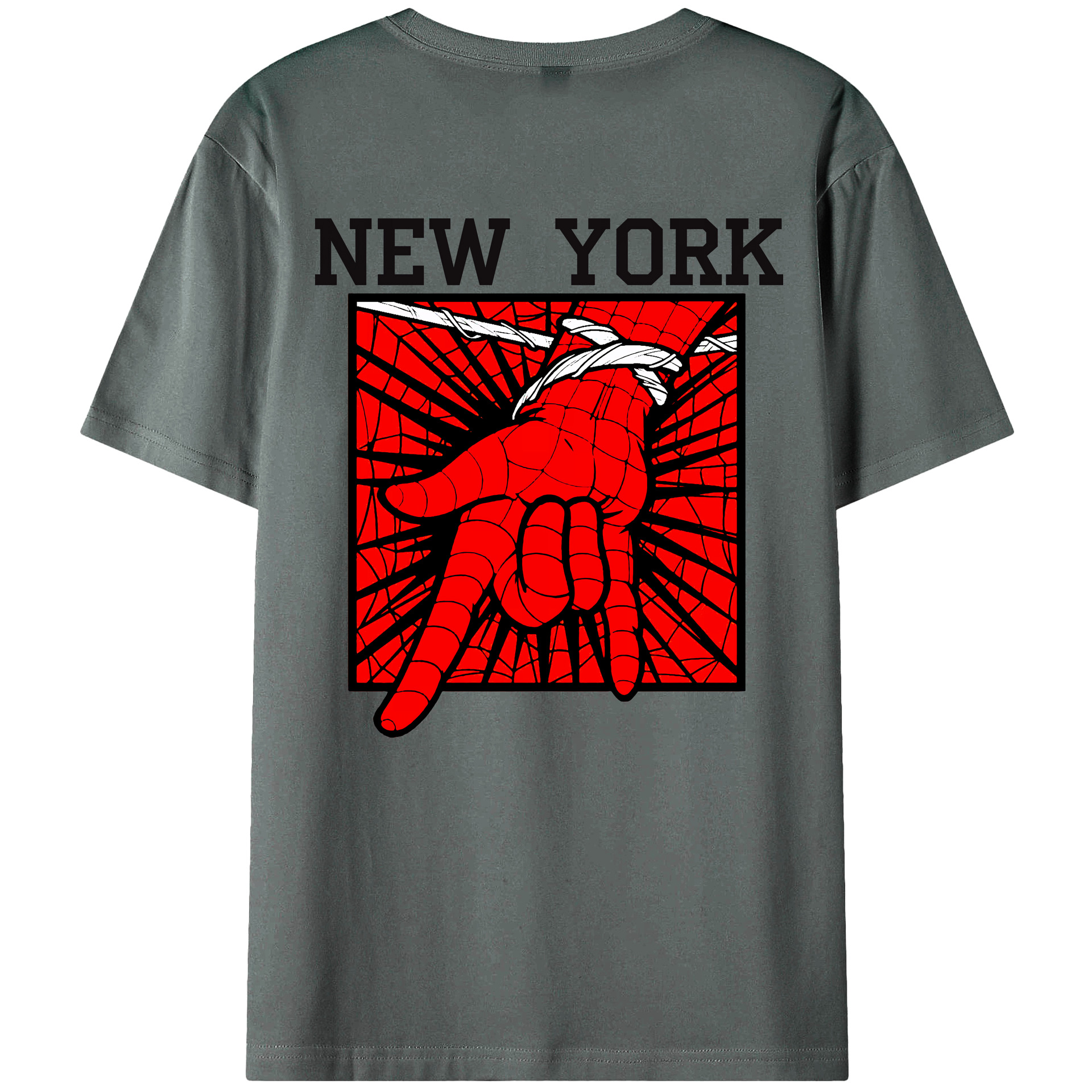 （画像用） Spider Man スパイダーマン 綿100％半袖Tシャツ（背面プリント）